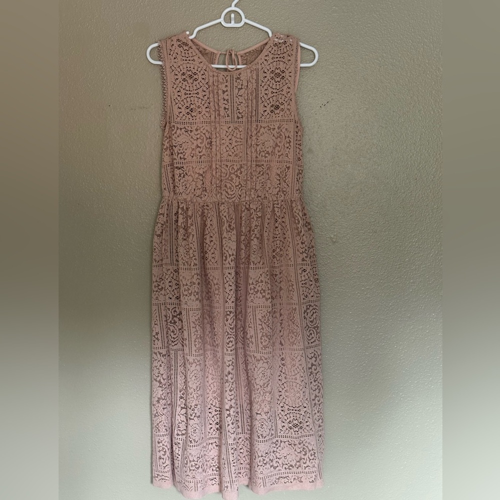 Zara light peach lace dress